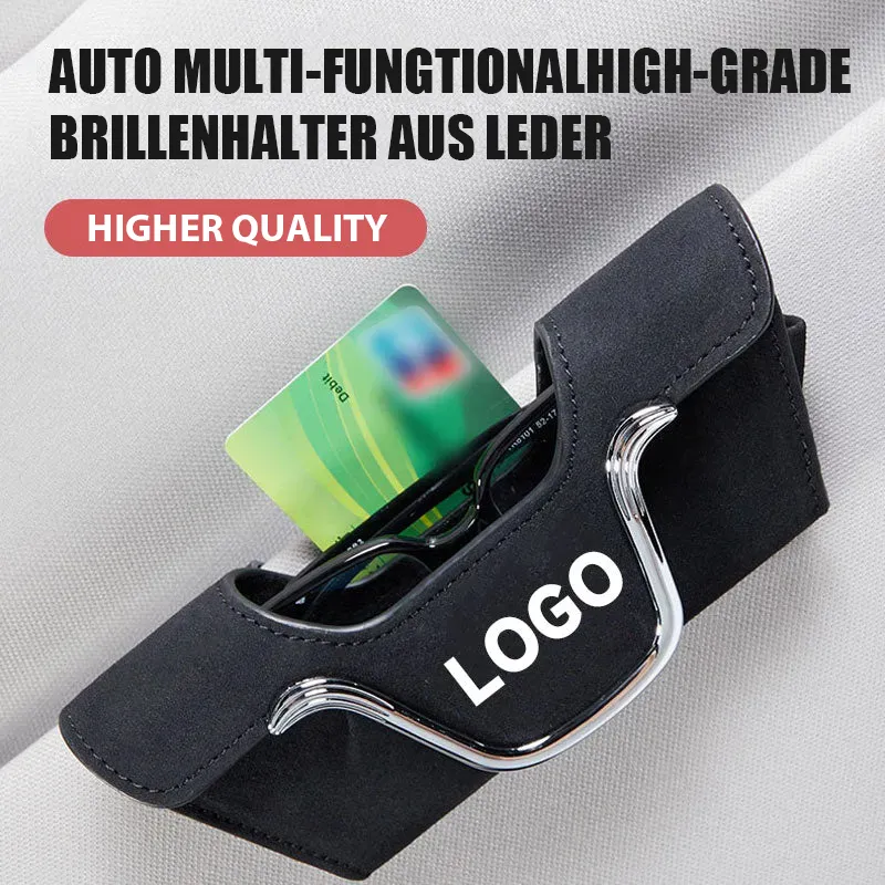 Multifunktionaler Auto-Brillenhalter aus hochwertigem Leder