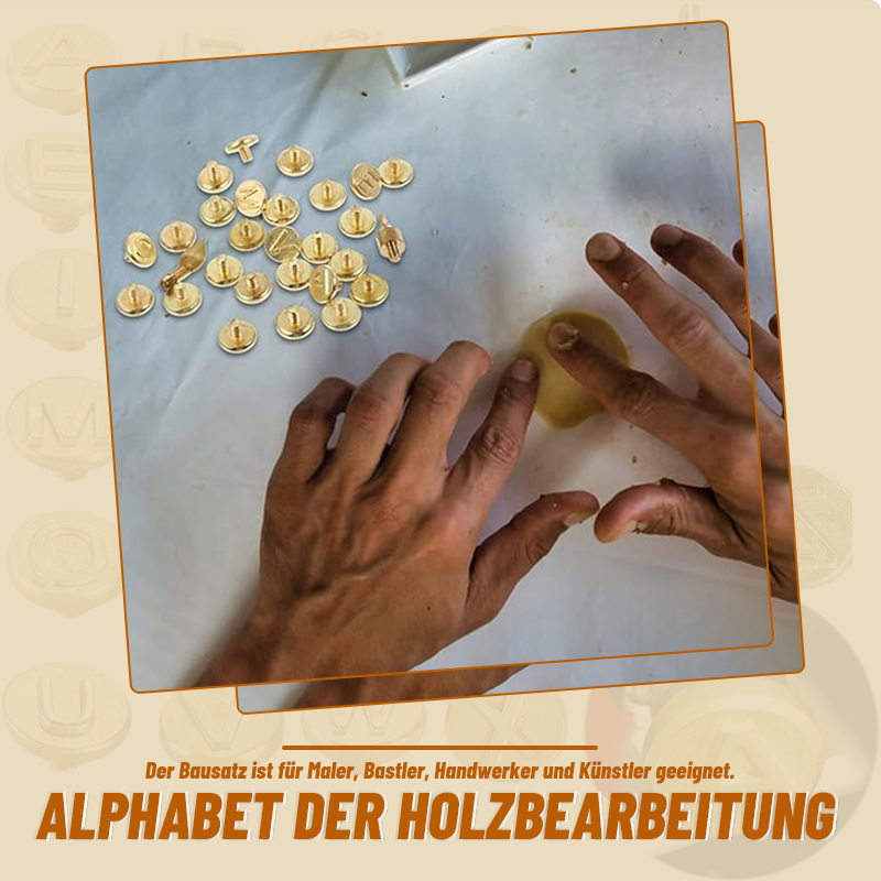 DIY Holz/Leder Brennset + 26 Buchstaben Kupferform