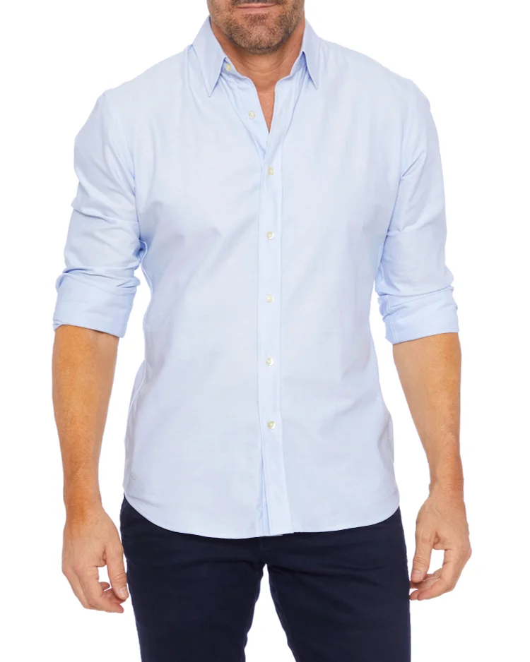 Oxford Stretch Zip Shirt (Buy 2 Free Shipping)