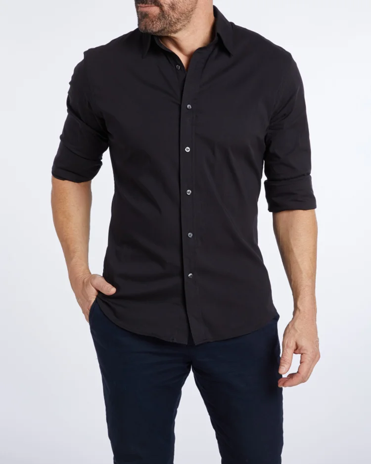 Oxford Stretch Zip Shirt (Buy 2 Free Shipping)