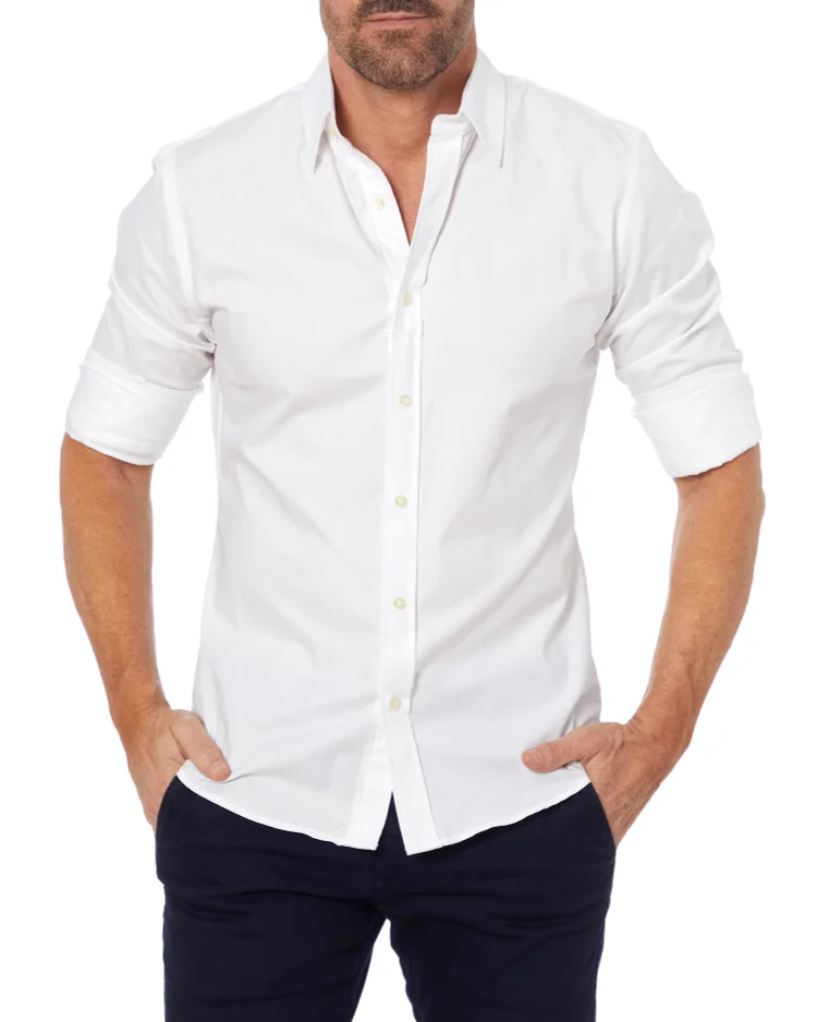 Oxford Stretch Zip Shirt (Buy 2 Free Shipping)