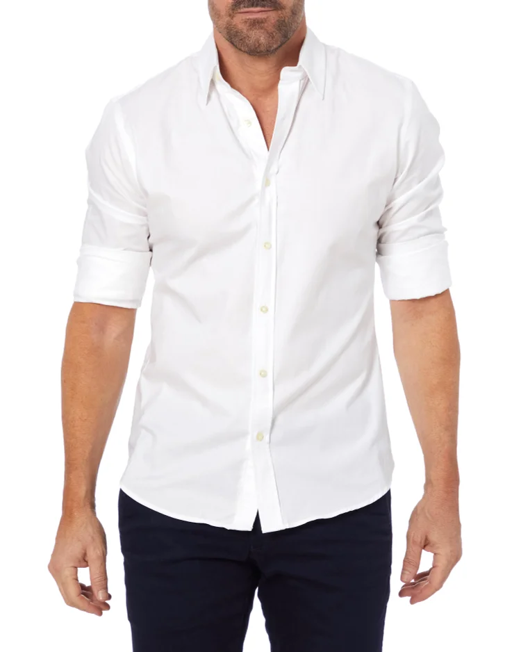 Oxford Stretch Zip Shirt (Buy 2 Free Shipping)