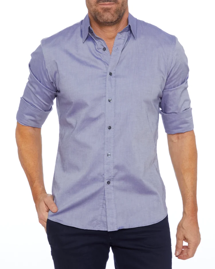 Oxford Stretch Zip Shirt (Buy 2 Free Shipping)