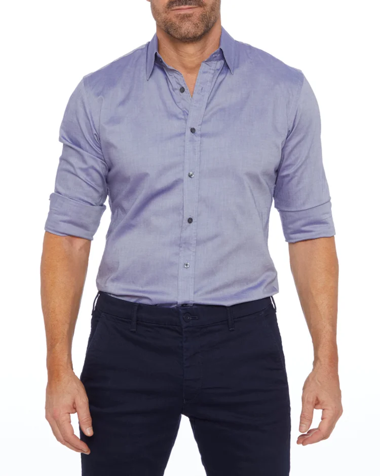 Oxford Stretch Zip Shirt (Buy 2 Free Shipping)