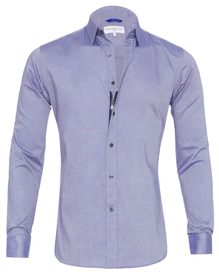 Oxford Stretch Zip Shirt (Buy 2 Free Shipping)