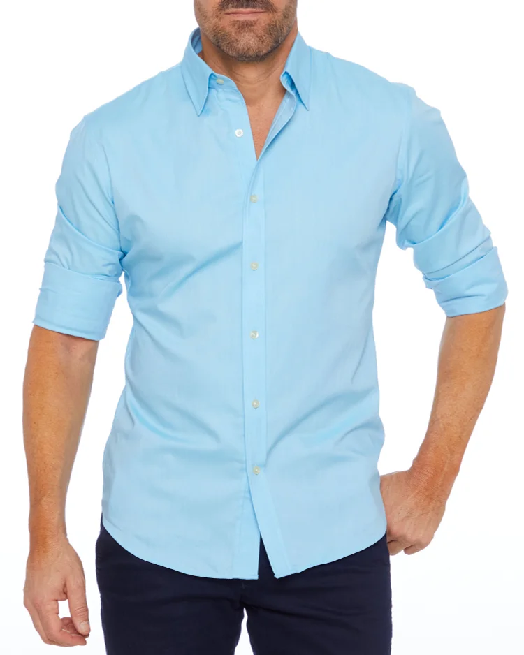 Oxford Stretch Zip Shirt (Buy 2 Free Shipping)